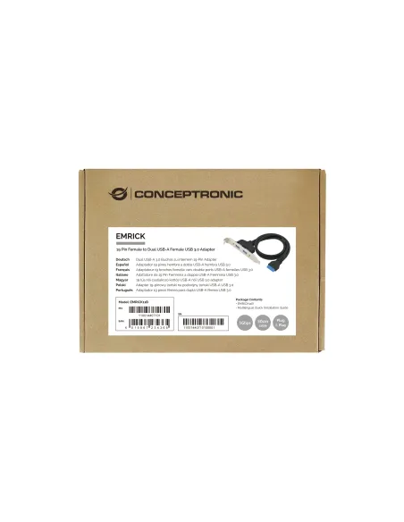 Conceptronic EMRICK11B tarjeta y adaptador de interfaz Interno USB 3.2 Gen 1 (3.1 Gen 1)