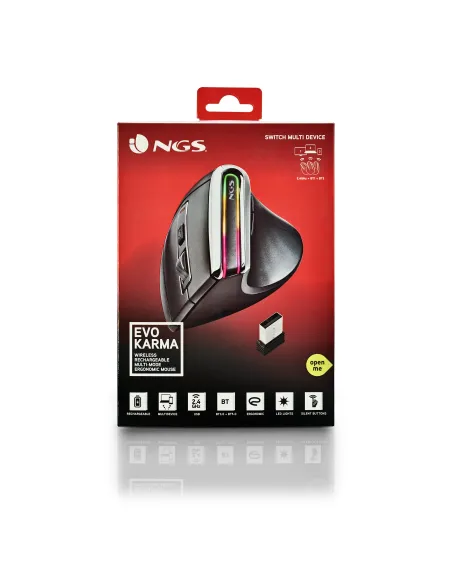 NGS EVO KARMA ratón Oficina mano derecha RF Wireless + Bluetooth Óptico 3200 DPI