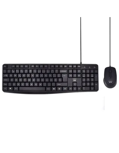 Ewent EW3007 teclado Ratón incluido Oficina USB QWERTY Portugués Negro