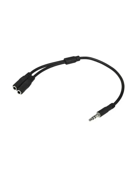 Cable jack 3.5mm startech 0.20m - macho - hembra - negro