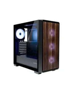 Caja ordenador gaming unykach revelat madeira atx argb cristal templado negra