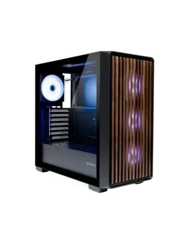 Caja ordenador gaming unykach revelat madeira atx argb cristal templado negra