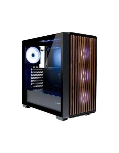 Caja ordenador gaming unykach revelat madeira atx argb cristal templado negra