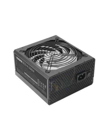 Tacens RADIX ECO X 550, Fuente Alimentación PC ATX 550W, 6 Años Garantía, 87% Eficiencia, Tecnologías SMD y DC-DC, Ventilador