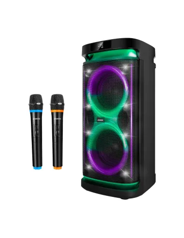 Altavoz rumbleboss xl phoenix 160w rms batería 7000 mah función karaoke 2 microfonos inalambricos incluidos