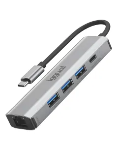 iggual IGG320181 hub de interfaz USB 3.2 Gen 1 (3.1 Gen 1) Type-A 5000 Mbit s Gris