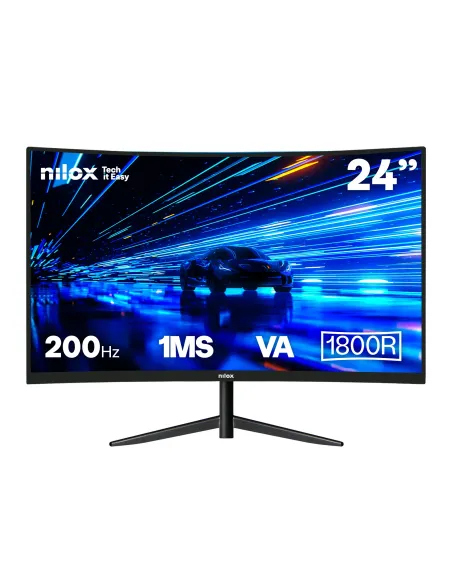 Nilox MONITOR 23 8 CURVO 200HZ HDMI DP pantalla para PC 60,5 cm (23.8") 1920 x 1080 Pixeles Full HD LCD Negro