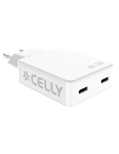 Celly SLIMTC2C65WWH cargador de dispositivo móvil Portátil, Smartphone, Tableta Blanco Corriente alterna Carga rápida Interior