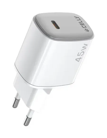 Celly UPTC1USBC45WCTC cargador de dispositivo móvil Smartphone, Tableta Blanco Corriente alterna, USB Carga rápida Interior