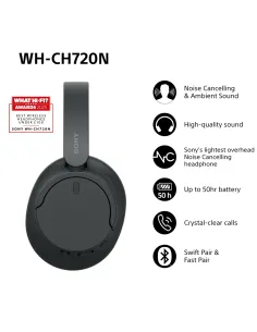 Sony WH-CH720 Auriculares Inalámbrico y alámbrico Diadema Llamadas Música USB Tipo C Bluetooth Negro 2