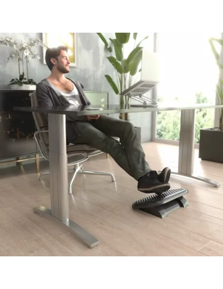 AISENS Reposapiés inclinable, Negro