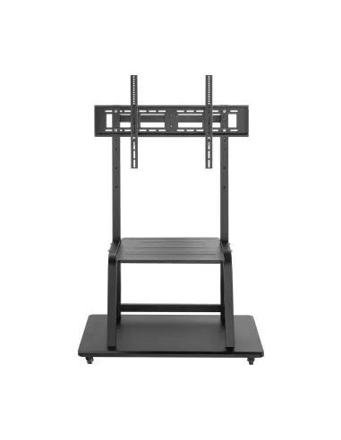 AISENS Soporte de suelo ECO con ruedas, bandeja para DVD para Monitor TV 150Kg de 37-100, Negro
