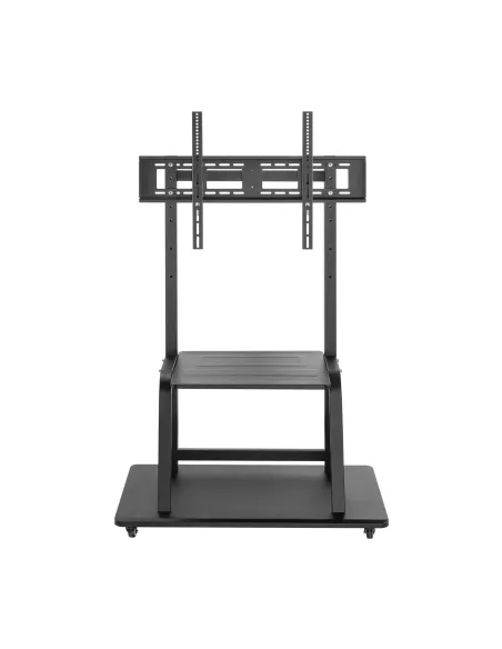 AISENS Soporte de suelo ECO con ruedas, bandeja para DVD para Monitor TV 150Kg de 37-100, Negro