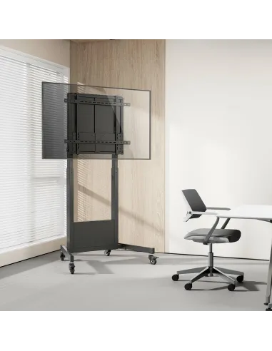 AISENS Soporte PRO de suelo contrapeso con ruedas para TV 60-90Kg de 60-100, Negro