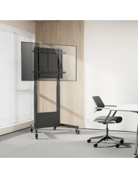 AISENS Soporte PRO de suelo contrapeso con ruedas para TV 60-90Kg de 60-100, Negro
