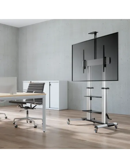 AISENS FT100TE-125 soporte para pantalla de señalización 2,54 m (100") Negro, Plata