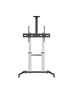 AISENS Soporte de suelo PRO con ruedas, bandeja para DVD y soporte de cámara para Monitor TV 100Kg de 60-100, Negro-Plata 2
