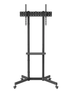 AISENS Soporte De Suelo Eco Con Rueda, Bandeja Para DVD Para Monitor TV 45kg De 37-70, Negro 2