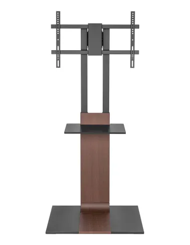 AISENS Soporte de Suelo con Bandeja DVD para Monitor TV 50kg de 37-86, Negro-Marrón