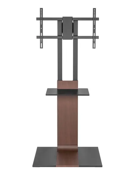 AISENS Soporte de Suelo con Bandeja DVD para Monitor TV 50kg de 37-86, Negro-Marrón