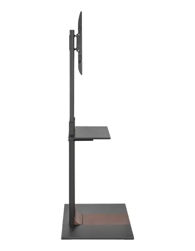 AISENS Soporte de Suelo con Bandeja DVD para Monitor TV 50kg de 37-86, Negro-Marrón