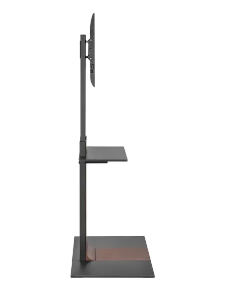 AISENS Soporte de Suelo con Bandeja DVD para Monitor TV 50kg de 37-86, Negro-Marrón