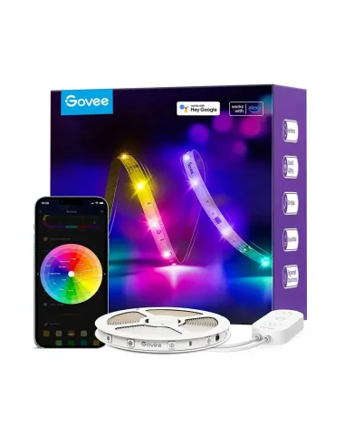 Tira led govee rgb smart wifi+bt h618c 10m -  rgbic -  11 modos musica -  control por voz