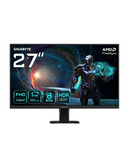 GIGABYTE GS27FA 27" Monitor de Juego FHD - 1920 x 1080, 180Hz, 1ms, 300 cd m², FreeSync, HDR Ready, HDMI 2.0