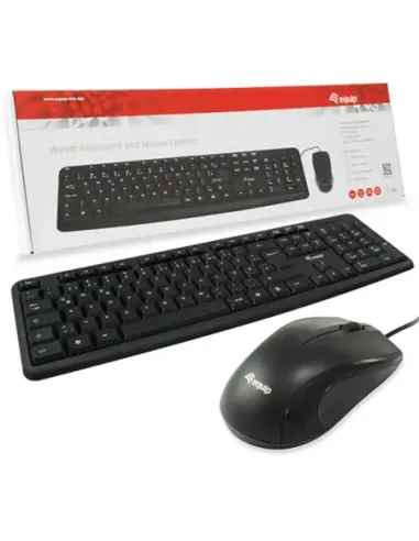 Kit teclado + mouse raton usb equip life color negro