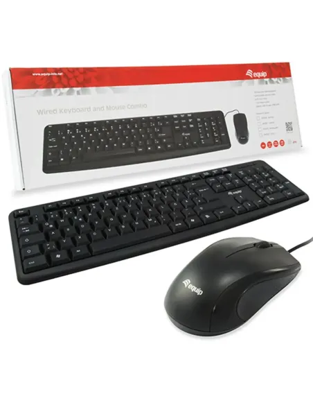 Kit teclado + mouse raton usb equip life color negro