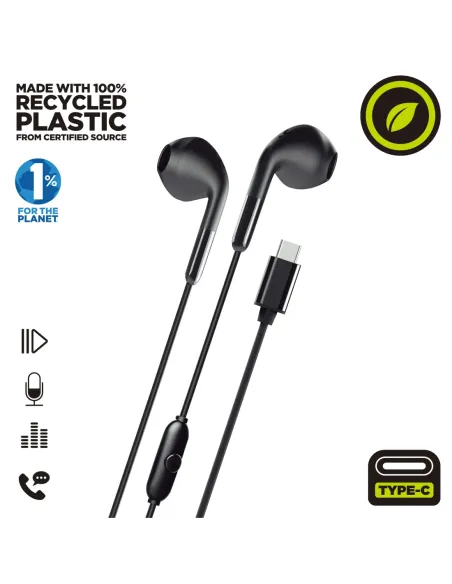 Auriculares muvit e58 usb tipo c negro