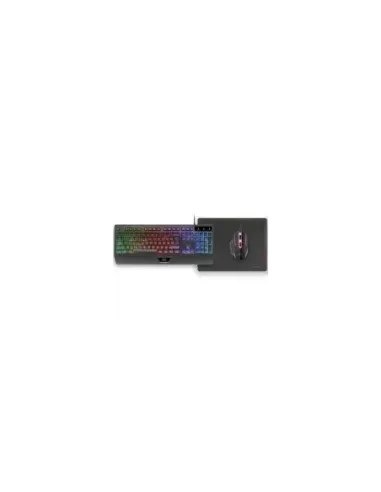 Pack Gaming Mars Gaming MCP124/ Teclado H-MECH  + Ratón Óptico + Alfombrilla/ Negro