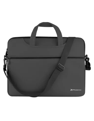 Funda maletin neopreno phoenix para portátil o tablet hasta 14 pulgadas interior terciopelo negro
