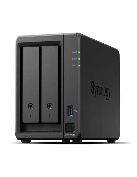 Servidor nas synology disk station ds725+ 4gb 2 bahias gigabit ethernet