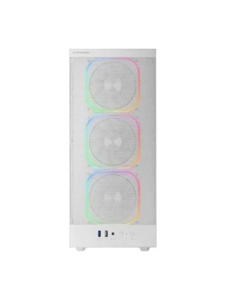 Caja ordenador mars gaming mcnebulaw atx argb cristal templado blanco