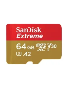 Tarjeta memoria micro secure digital 64gb sandisk extreme clase 10 uhs - i u3 + adaptador