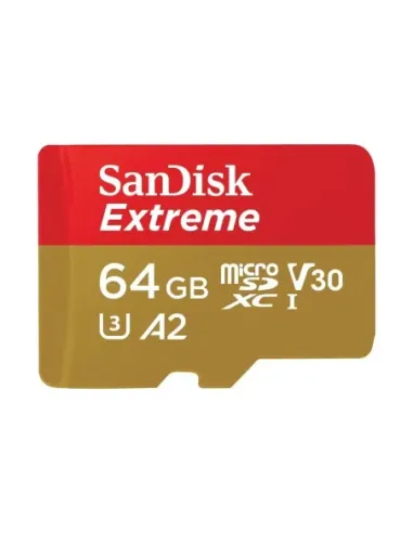 Tarjeta memoria micro secure digital 64gb sandisk extreme clase 10 uhs - i u3 + adaptador