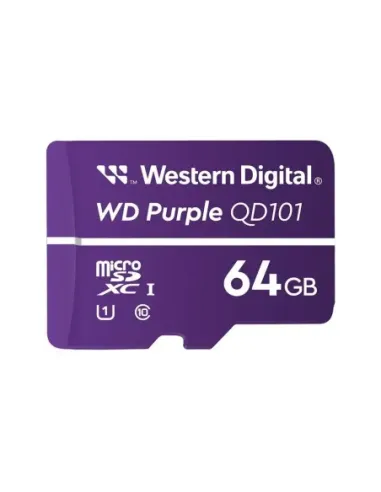 Tarjeta de memoria micro sdxc wd western digital purple sc qd101 64gb uhs - i cl10