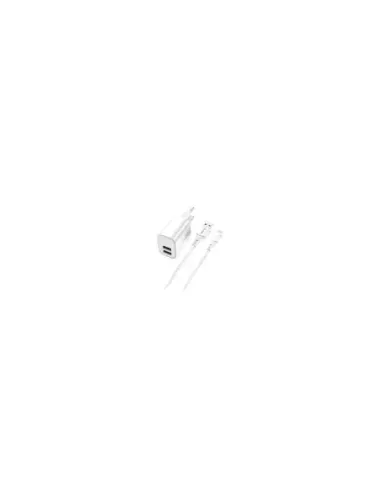 Kit cargador qcharx apolo 24a  + cable usb a  micro usb  blanco