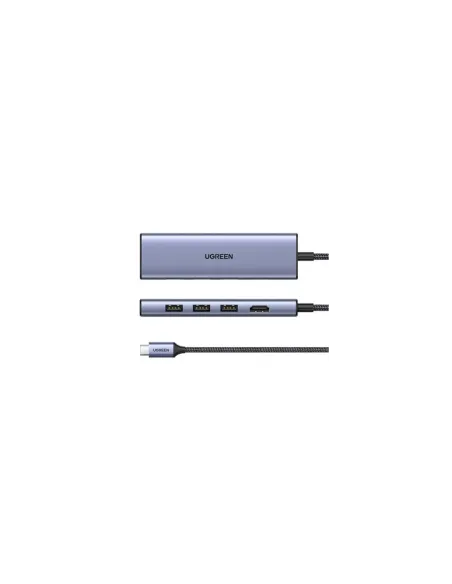 Ugreen 20956A hub de interfaz USB Tipo C 5000 Mbit/s Plata