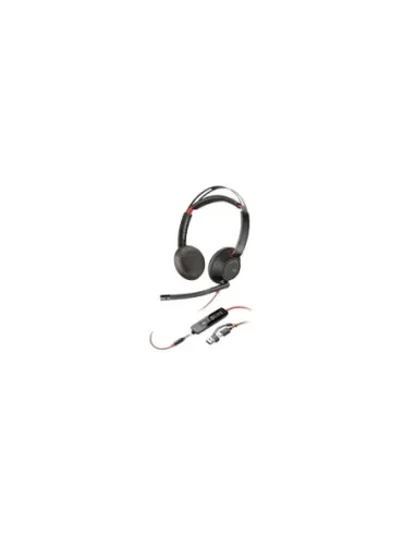 Auriculares Poly Blackwire 5220 USB-C + 3.5 mm + Adaptador USB-C/A/ con Micrófono/ Jack 3.5 - USB Tipo-C/ Bulk/ Negros