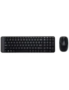 Teclado + mouse logitech mk220 wireless inalambrico negro portugues