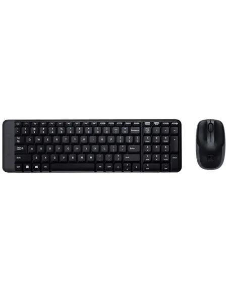 Teclado + mouse logitech mk220 wireless inalambrico negro portugues