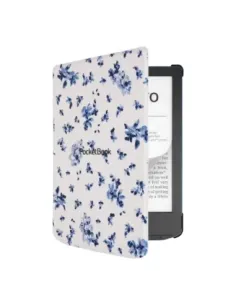 Pocketbook funda shell series verse + verse pro - patron flores blanco azul