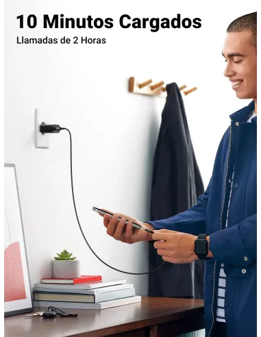 Ugreen 10191 cargador de dispositivo móvil Universal Negro Corriente alterna Carga rápida Interior