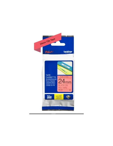 Brother TZe451 cinta laminada 24mm Negro/Rojo 8m