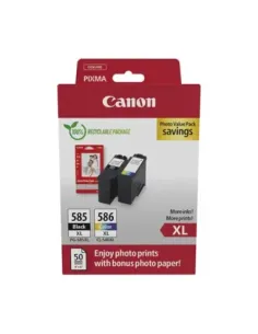 Cartucho tinta canon pg 585xl + pg 586xl + papel fotografico