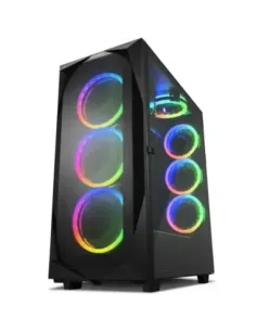 Caja atx sharkoon rev300 2xusb3.0 rgb sin fuente negro
