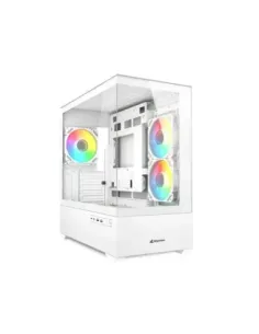 Caja ordenador gaming sharkoon mk6 rgb matx cristal templado blanco