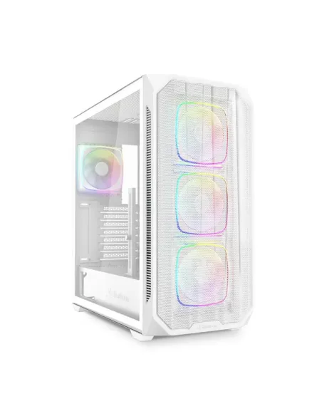 Caja ordenador gaming sharkoon nak5m rgb atx cristal templado blanco